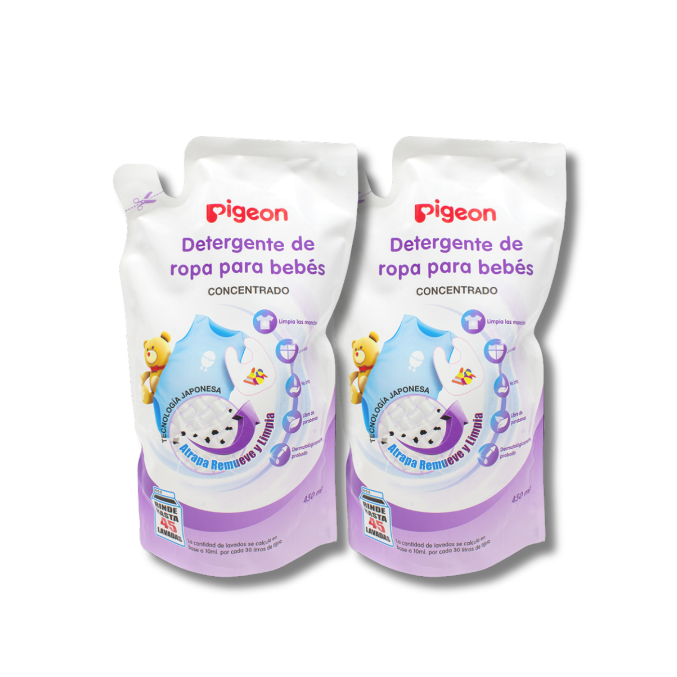 2 x 1 Detergente Líquido para ropa de bebés Pigeon