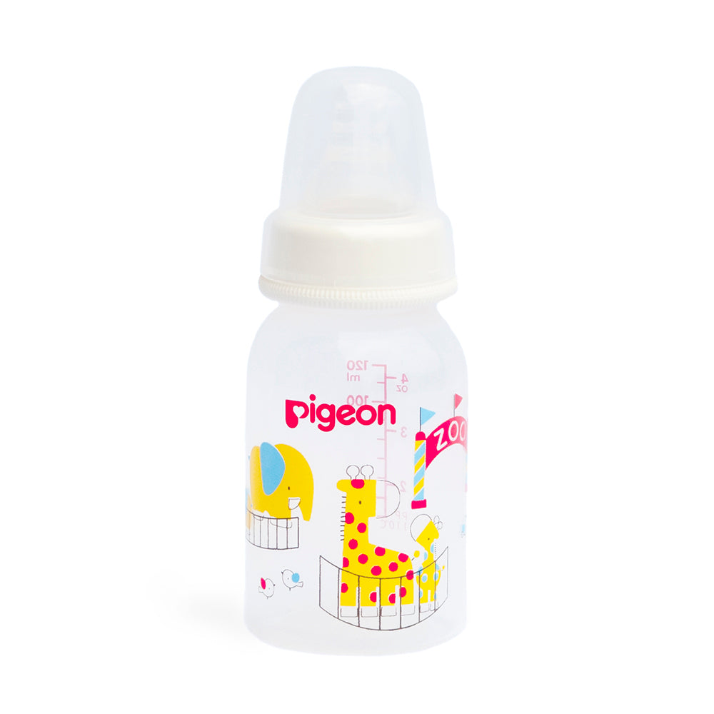 Biberón Peristáltico de Plástico con Decoraciones "Boca Standard" - Pigeon